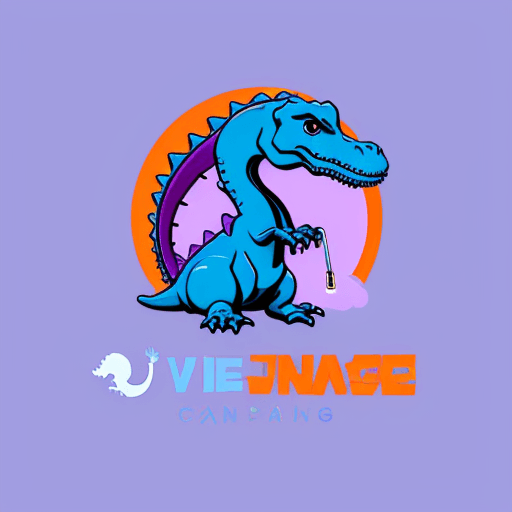 AI generated: generates a logo for a vape company, its colors are Blue, lilac, and orange. Must have orange animat...