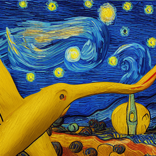 AI generated: Description: Create a version of Vincent van Gogh's famous artwork "The Starry Night," but this time...