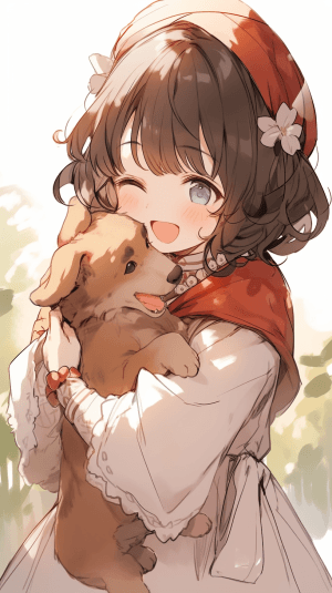 AI generated: A picture of a cute, cuddly animal holding a bone, Disney animal reference, adorable, playful smile,...