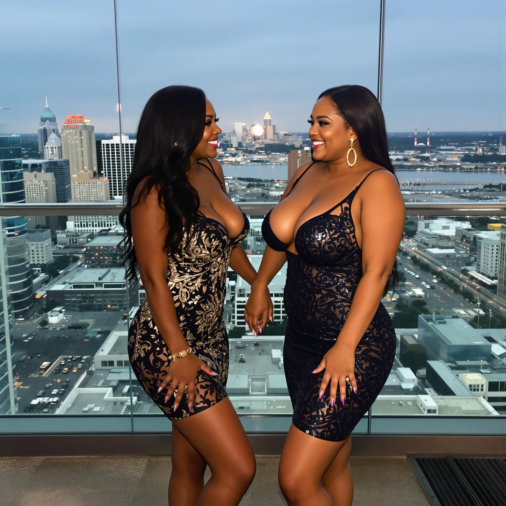 AI generated: 

You
Create black and Mexican women "supermodel body, gigantic massive spherical boobs, hyper bo...
