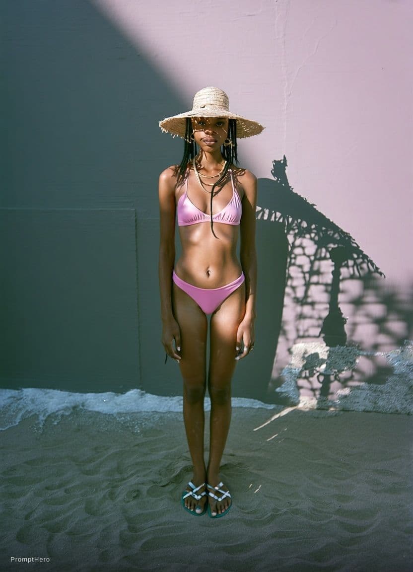 AI generated: A bikni colour of pink 