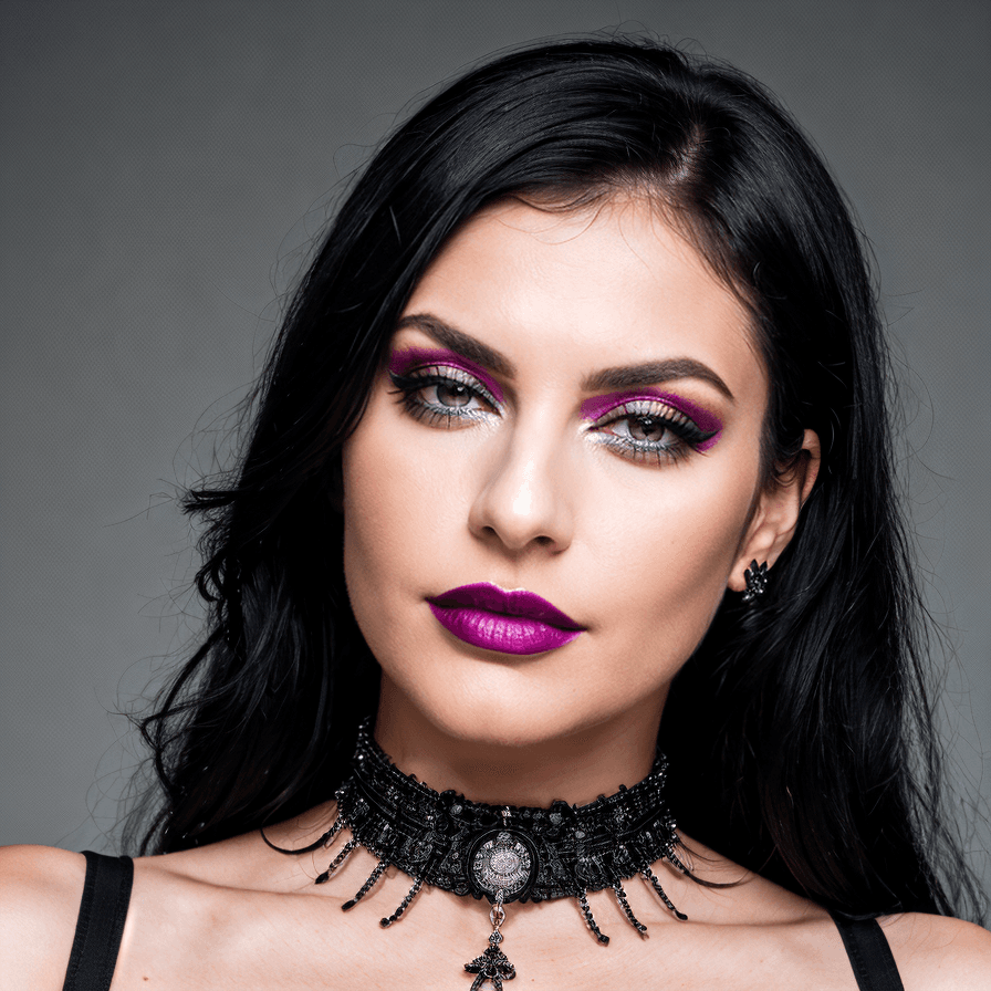 AI generated: a beautiful photo of goth woman with black hair wearing heavy makeup,(bright:1.2), 4k, highres, niko...