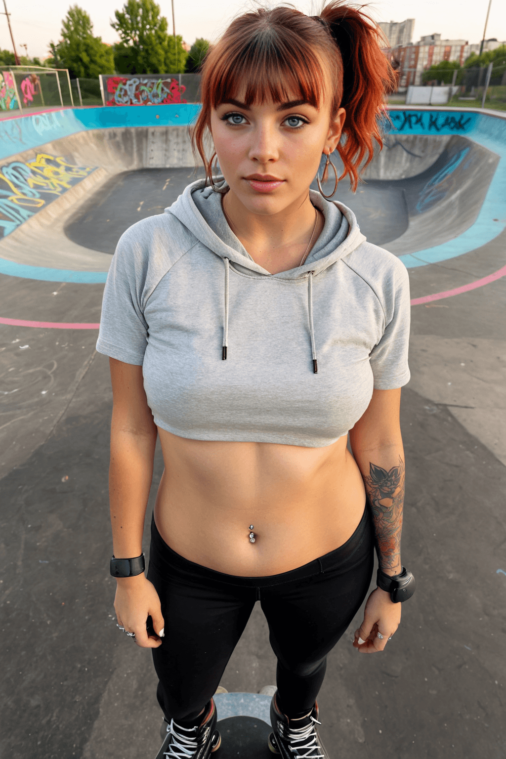 AI generated: Hyperrealistic, full-body ultra-photorealistic portrait, top-down view, high-angle shot, stunning al...