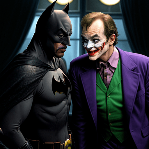 AI generated: Eddie Murphy as batman fights Bill Murray as the Joker