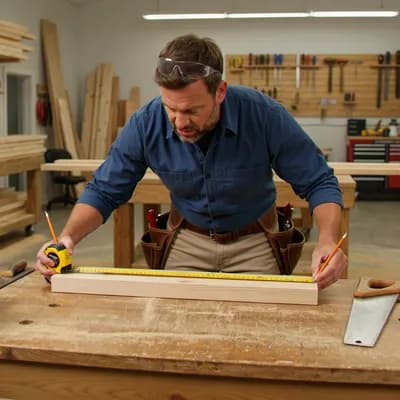 AI generated video: generate the video of wirker doing carpenter jo at the work shop
