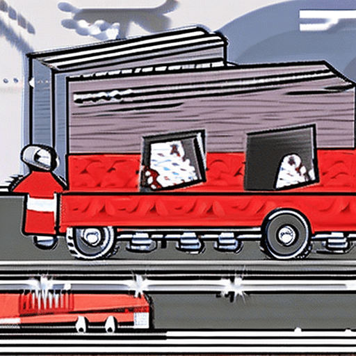 AI generated: Generate a cartoon-style illustration from the early years 2000-2005 depicting an accident in which ...