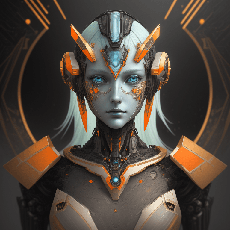 AI generated: scifi fantasy illustration beautiful robot, in the style of realistic hyper-detailed portraits, dark...