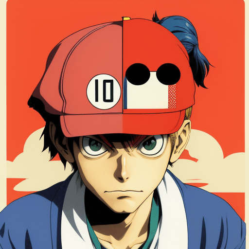 AI generated: , 90s, anime, japanese pop, japanese words, in the style of Jamie Hewlett, front view, plain backgro...