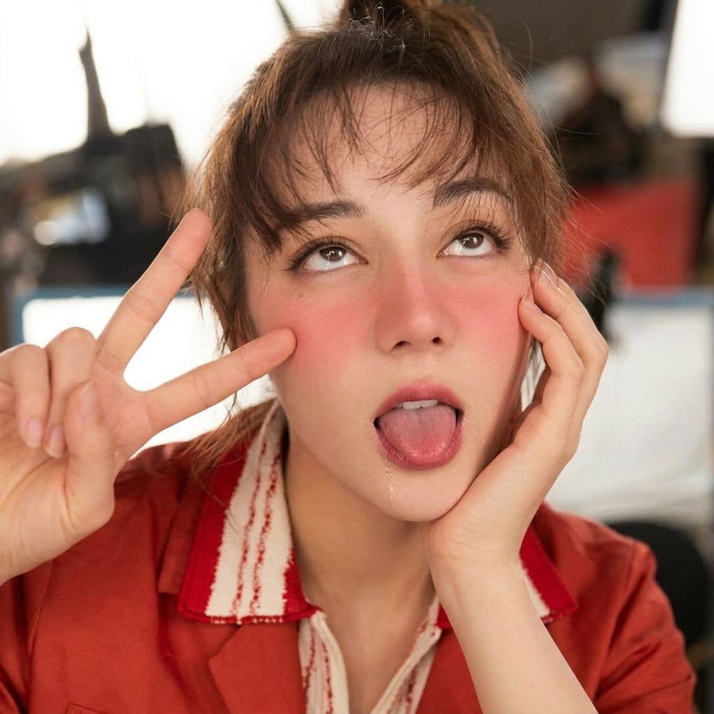 AI generated: ahegao, rolling eyes, cross-eyed, tongue out, open mouth, heavy blush, drooling,mind blank, double p...