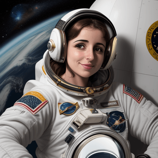 AI generated: uma astronauta portuguesa orgulhosa por ter sido a primeira portuguesa a ser uma astronauta


