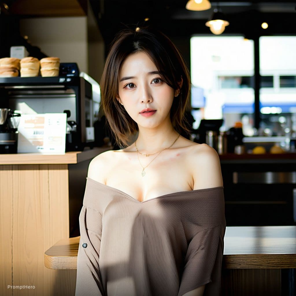 AI generated: a Japanese super cute woman with pure innocent gaze, pale face, make up. slightly sad, realistic nik...