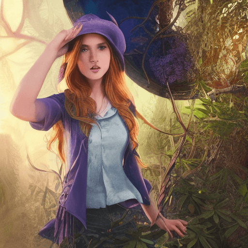 AI generated: cinematic, (realistic), intricate complexity, portrait shot, ray tracing, fantasy wizard hat, flame,...