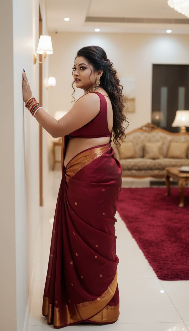 AI generated: full body view  of most beautiful girl as most beautiful indian realstic girl with plus size FLAT st...