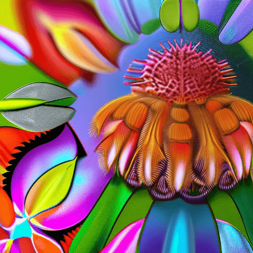 AI generated: Goddess close-up portrait ribcagel. jellyfish phoenix head, nautilus, orchid, skull, betta fish, bio...