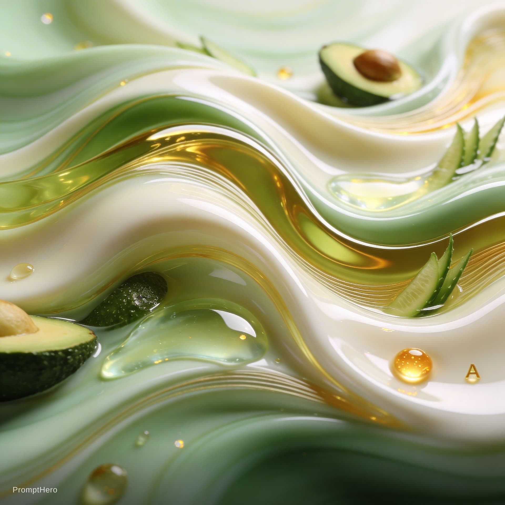 AI generated: A high-end abstract fluid composition featuring smooth, continuous flowing liquid waves and elegant ...