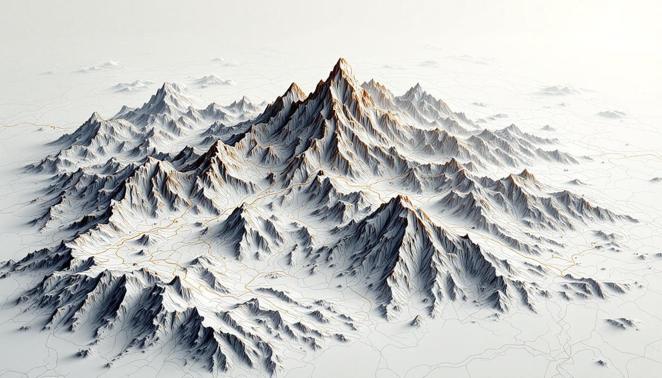 AI generated: Topographic map illustration high-resolution linework