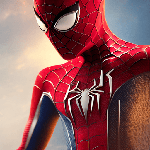 AI generated: cat:1.4 AND men head anthropomorphic humanoid body, marvel movie poster, spiderman character, red sp...