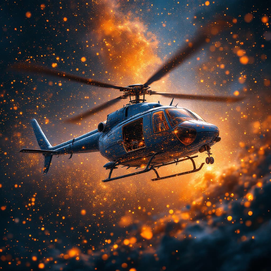 AI generated: the image of a helicopter, in the style of otherworldly, soggy, sparklecore, i can't believe how bea...