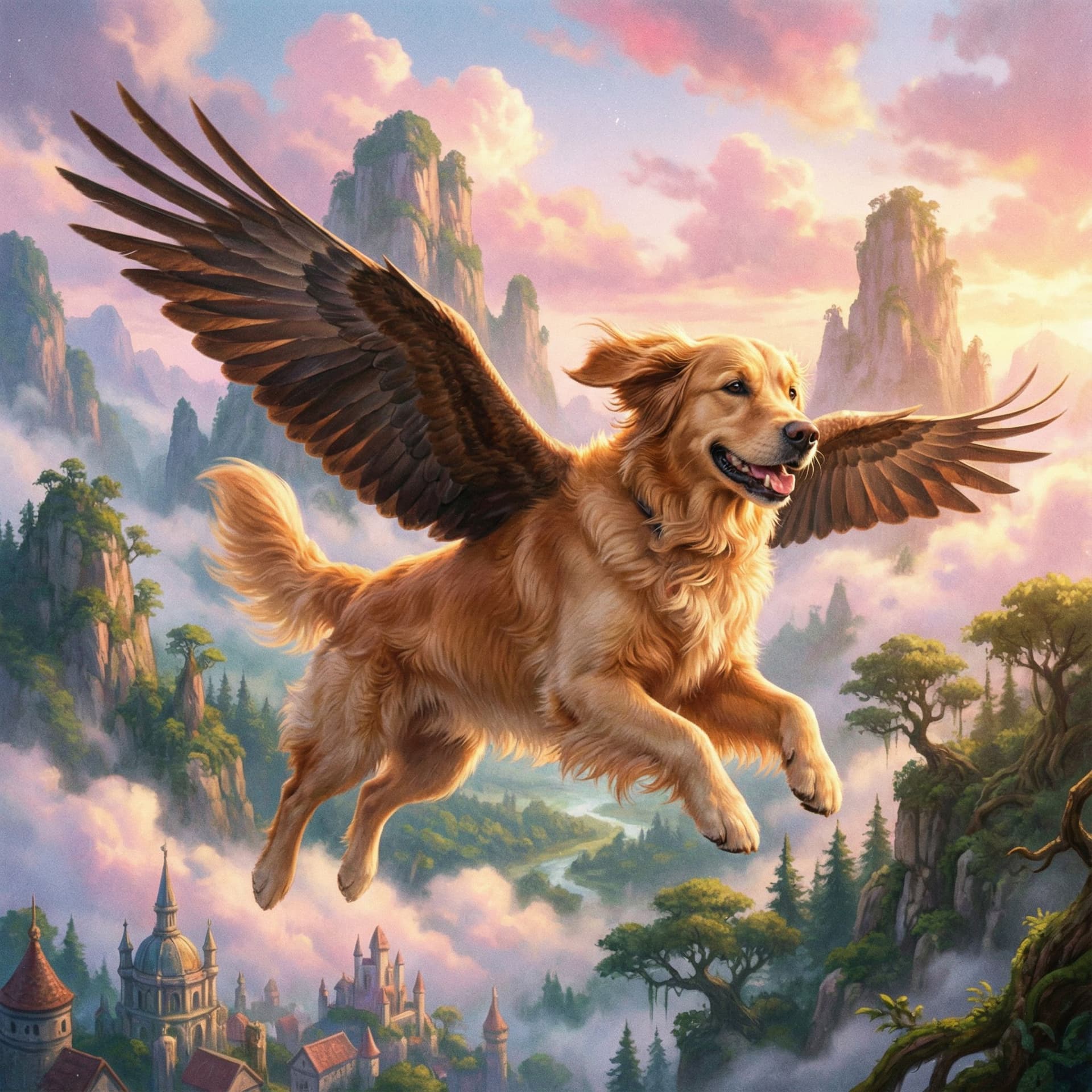 AI generated: un perro volador