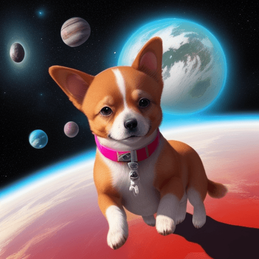 AI generated: créame una imagen  de un perrito  e el espacio