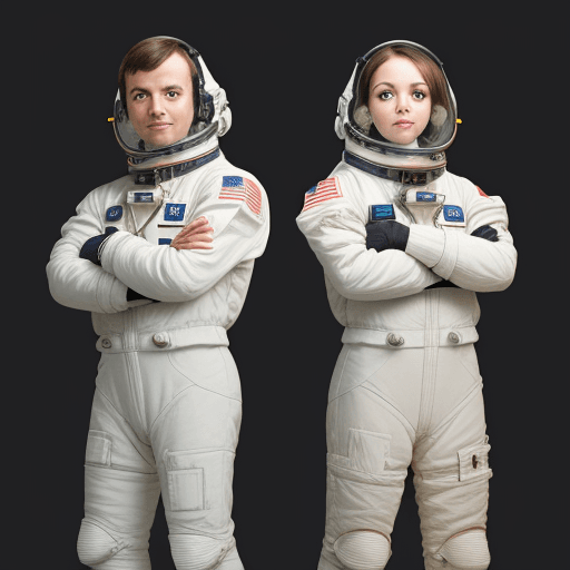 AI generated: Use their pose exactly like it is right now and then make it look like they're two astronauts on mar...