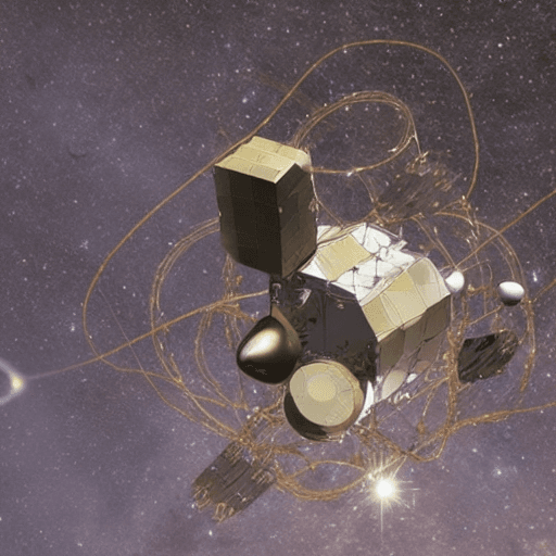 AI generated: IvoryGoldAI spacecraft in space with wicks guarding