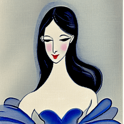 AI generated: The figure is of medium height, with a slender and graceful appearance. She wears a flowing silver g...
