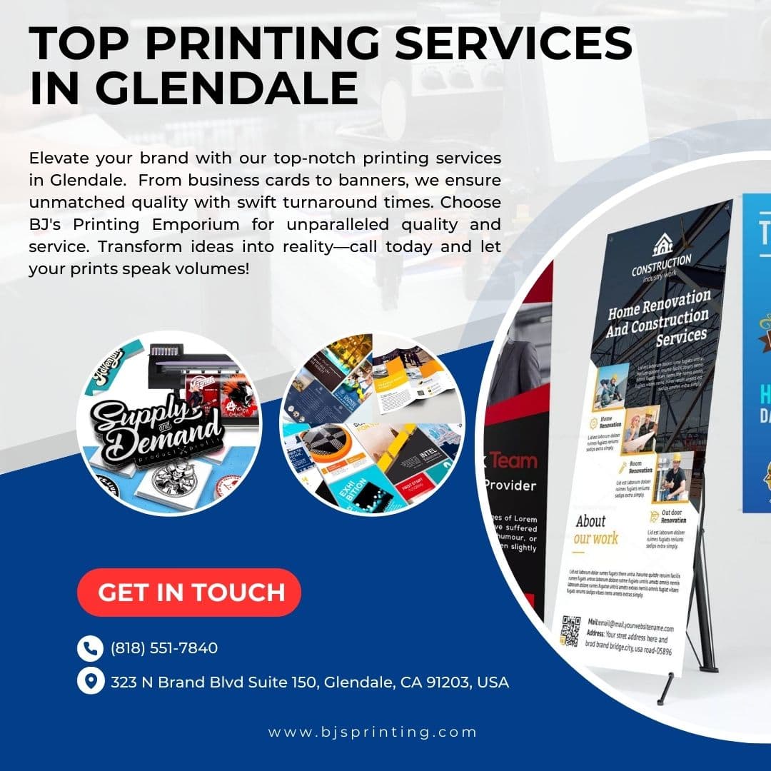 AI generated: BJ's Printing Emporium reigns supreme for the best high-quality services in Glendale. Renowned for p...