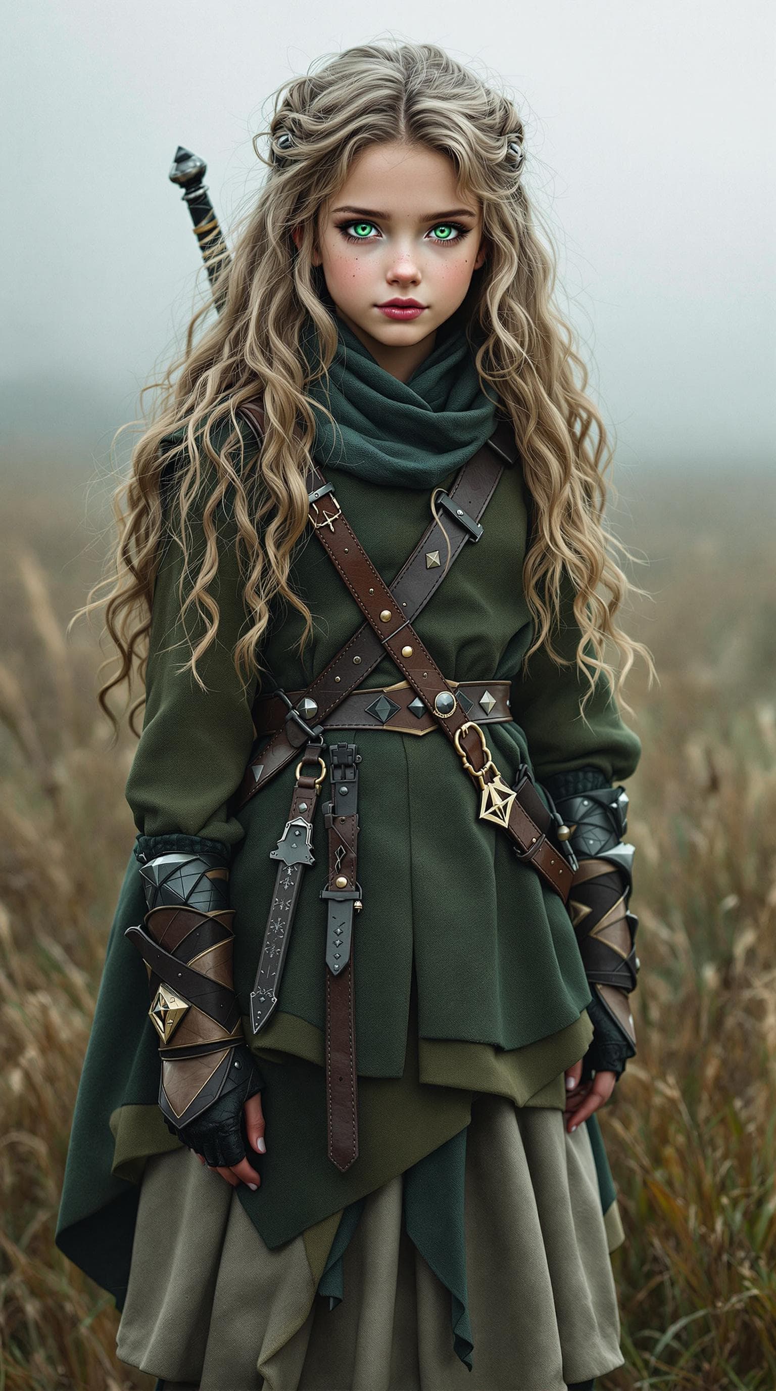 AI generated: a professional photo of a exceptionally of the most beautiful Scottish girl in the world, (age 11), ...