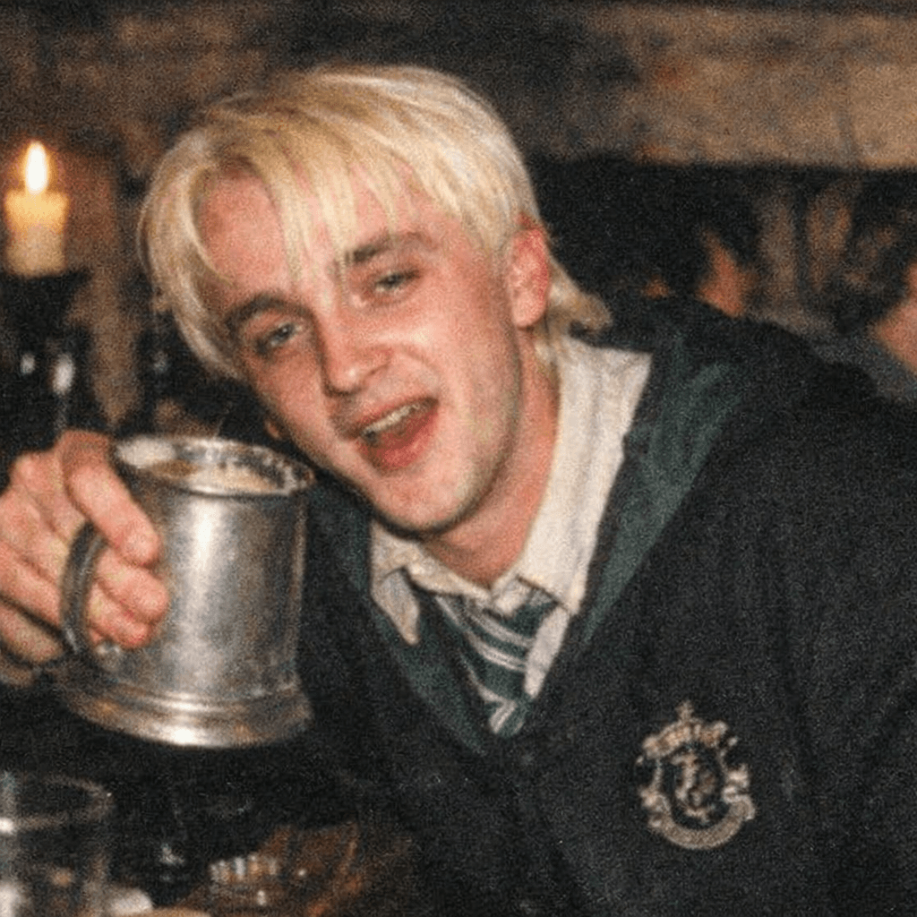 AI generated: Tom Felton, low quality, draco malfoy, drunk