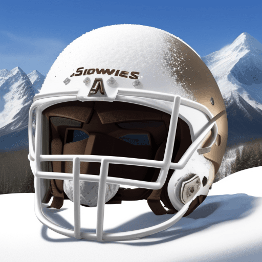 AI generated: snow montains as it's be a  a football helmets