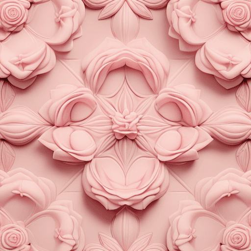 AI generated: A seamless  pattern of pink and white  roses florals in the style of relief scalpture,white, pink,ha...