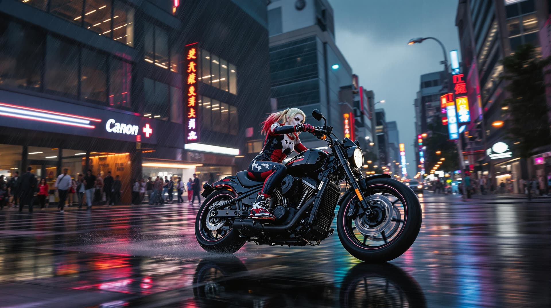 AI generated: Street photography, shot with a Canon EOS 5D Mark IV camera, Canon EF 85mm f/1.4L IS USM lens --ar 1...