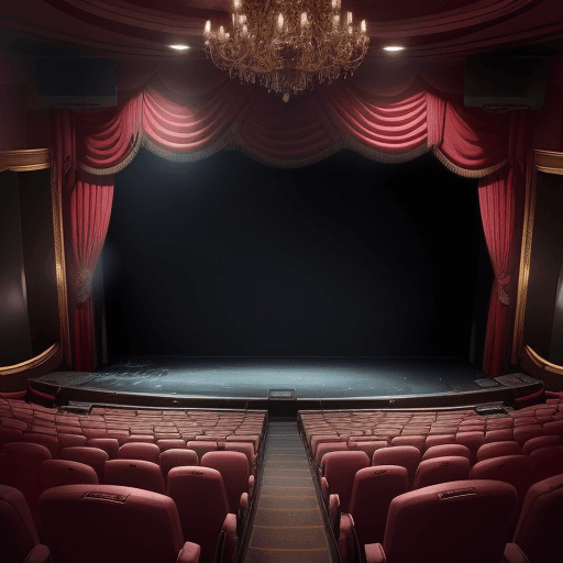 AI generated: "Luxager Studios" is written on top while cameras point to a theater in which there are people on it...