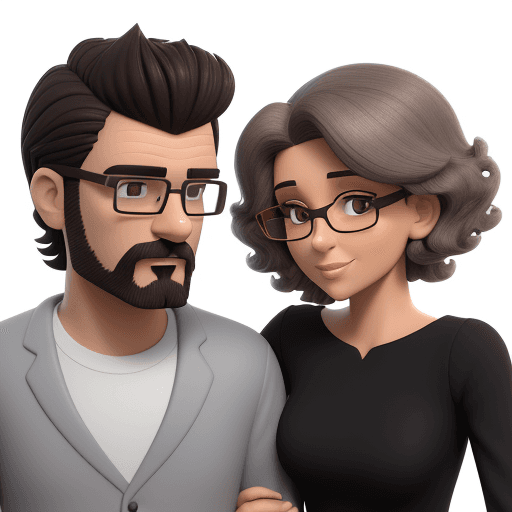 AI generated: Cartoon 3D Style, Illustration of a beautiful couple standing, hand in hand, Highlighting a man and ...