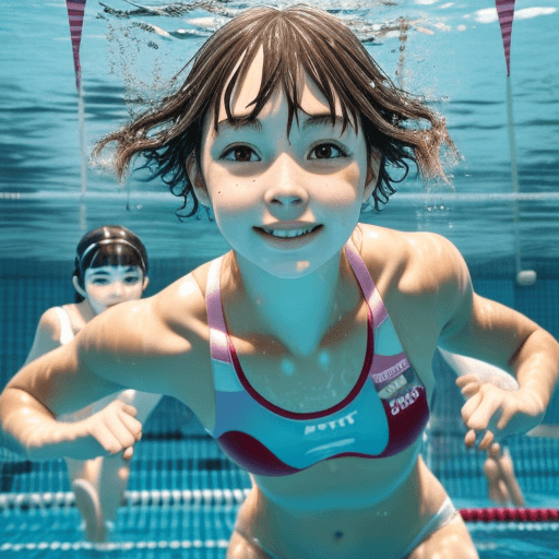 AI generated: swimming girls
