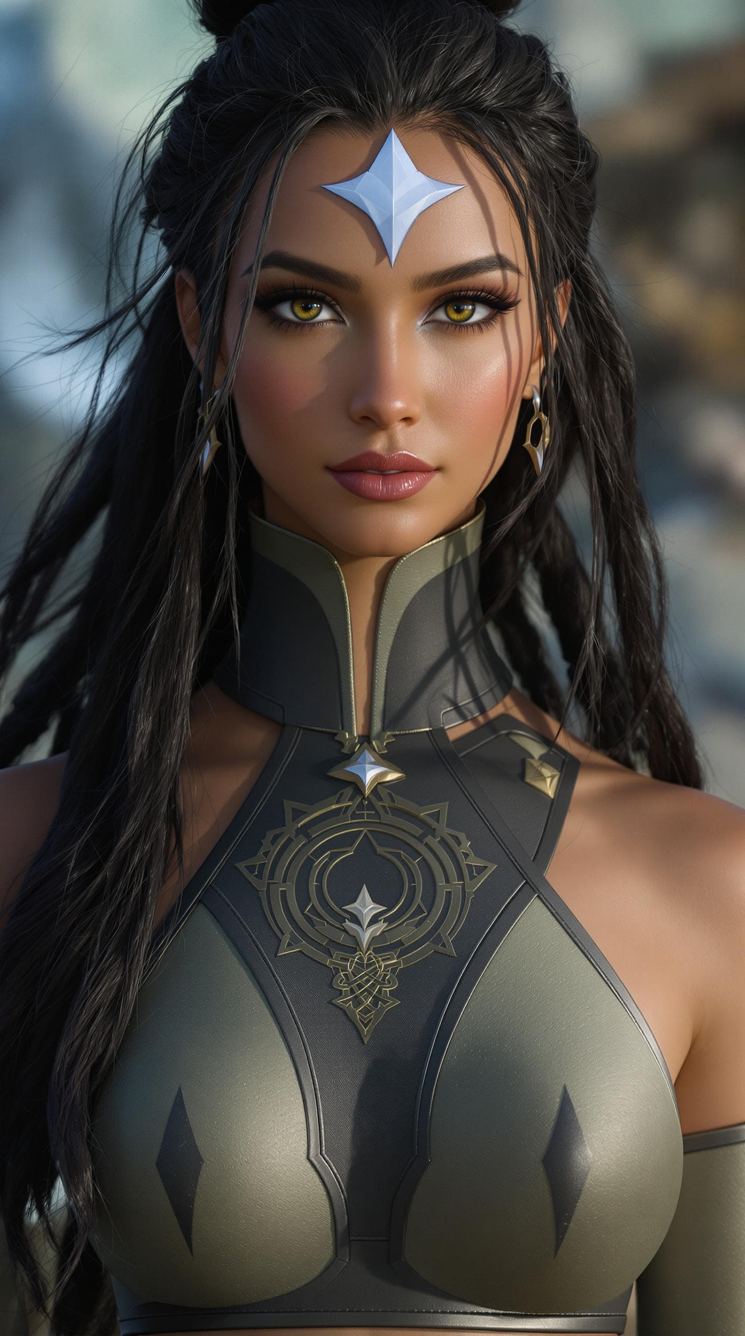 AI generated: a professional photo of a exceptionally of the most beautiful Katara (age 7),  (full body), (futuris...