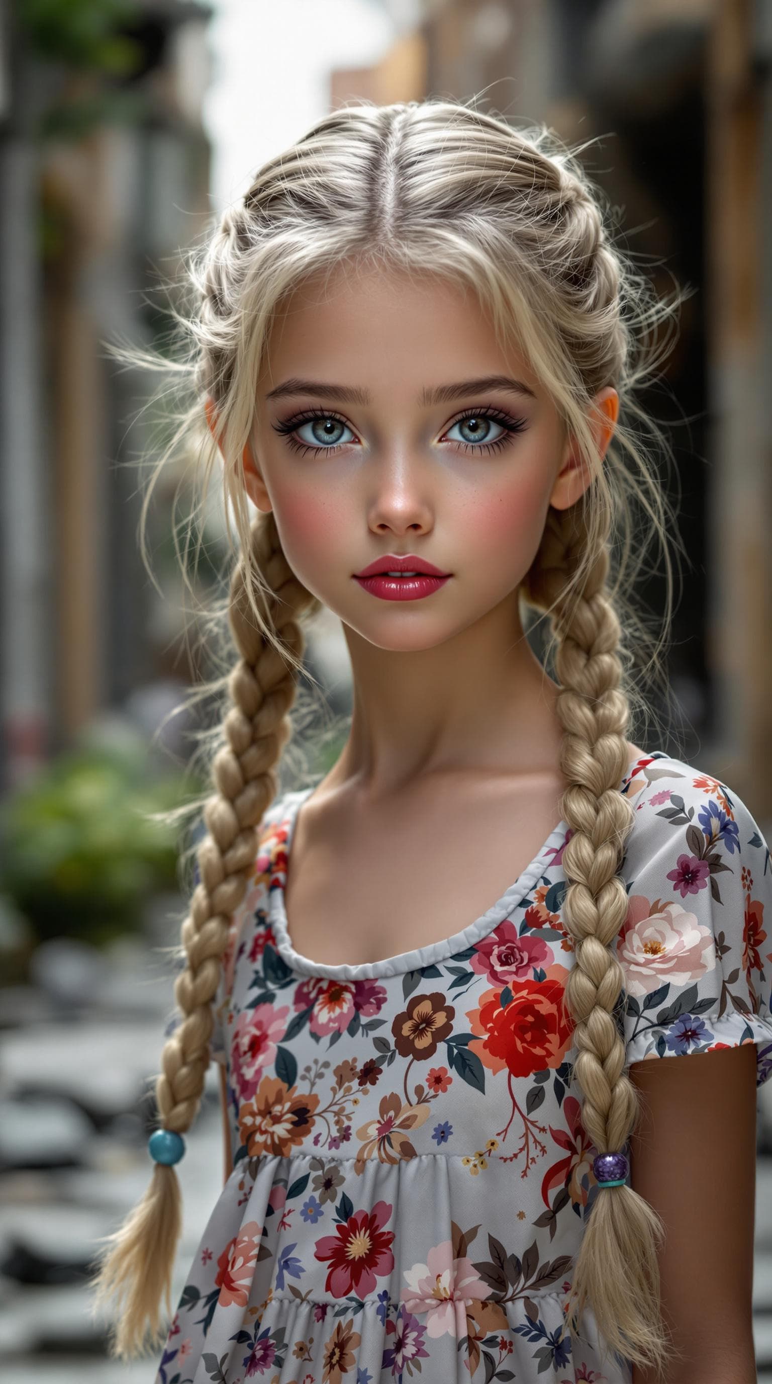 AI generated: a professional photo of a exceptionally beautiful girl in the world (age 7), (seven year old),  Ukra...