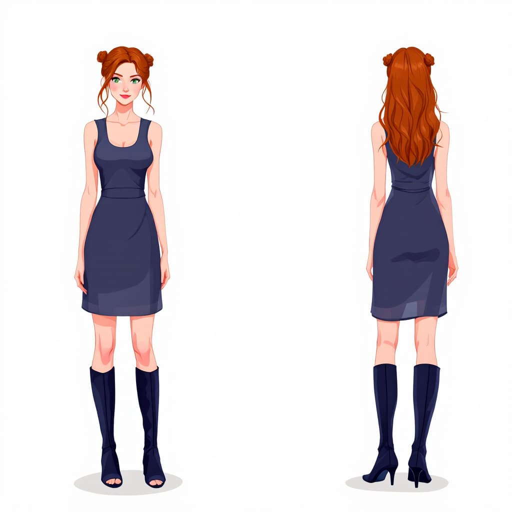 AI generated: 4’10, apple red hair, olive green eyes, small mole underneath right eye. Bust-34, waist-24 hips-32. ...