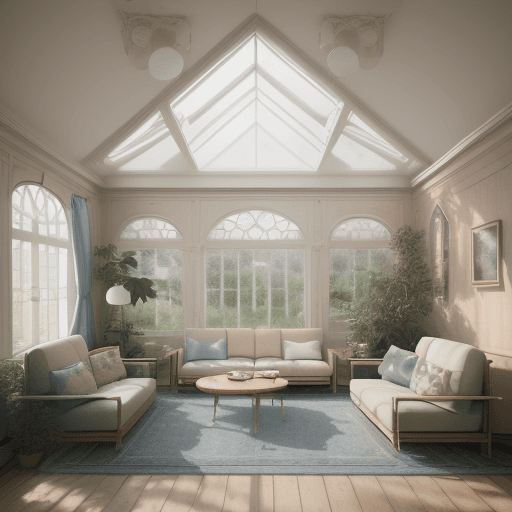 AI generated: High resolution photography interior design, dreamy sunken living room conversation pit, wooden floo...