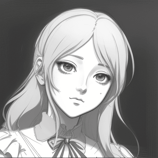 AI generated: sketch of a female face with eyes, in the style of anime aesthetic, pont-aven school, masterful shad...