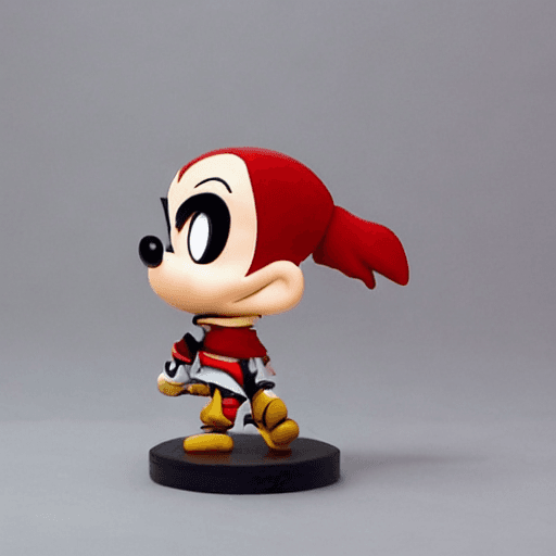 AI generated: Chibi Kratos figurine, modern Disney style