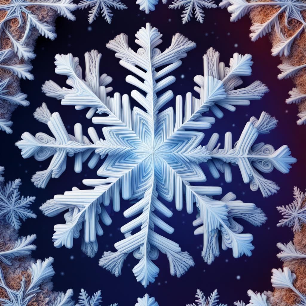 AI generated: continuous spiral pattern, snowflake blizzard design, space, stars, intricate, highly detailed, 8k, ...