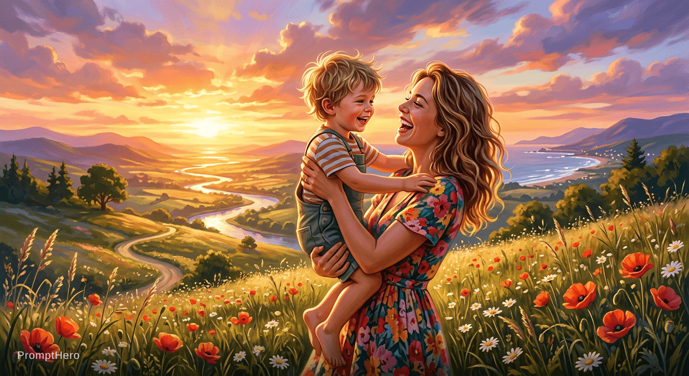 AI generated: Mom and son
