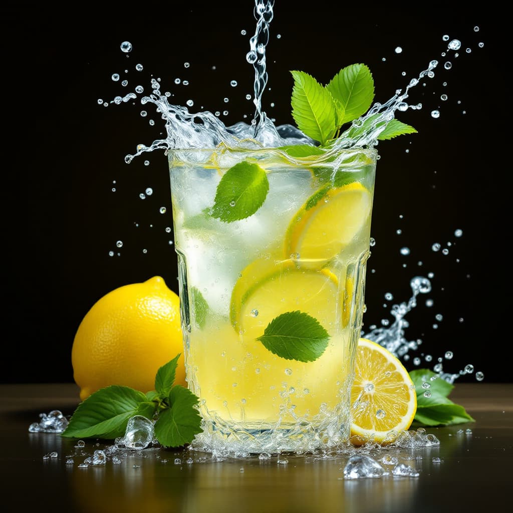 AI generated: recrea un limon en anime siendo exprimido, soltando jugo de limon
