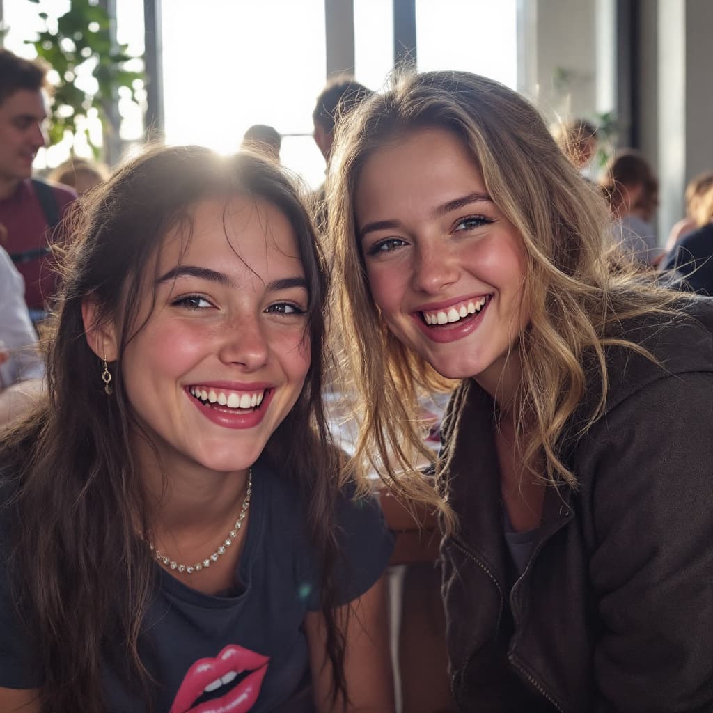 AI generated: Girls kiising with the tounge