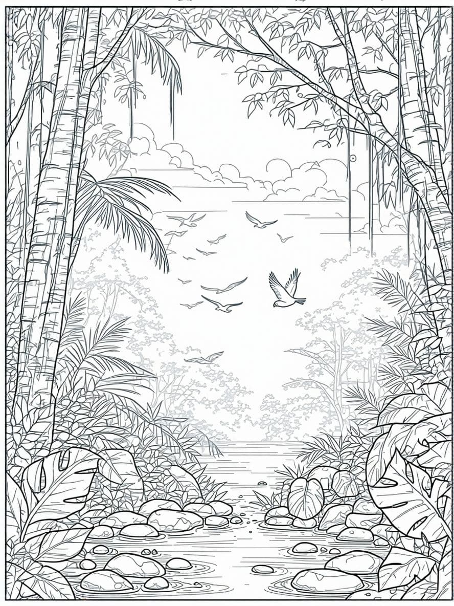 AI generated: "A high-quality black and white coloring page illustration with clean, crisp line art. The image is ...