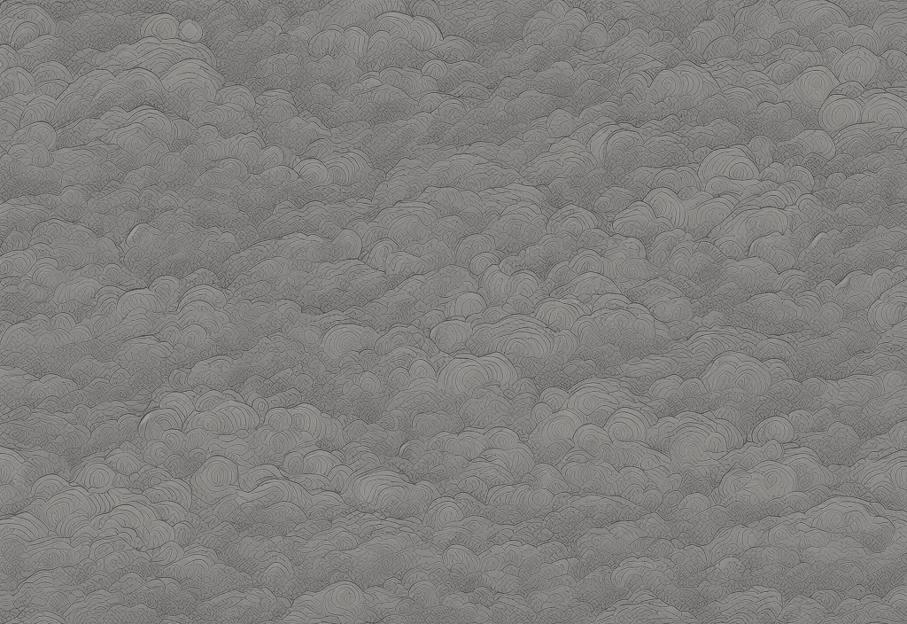 AI generated: cartoonish greyscale full of stormy clouds with semi-real simple shapes and textures