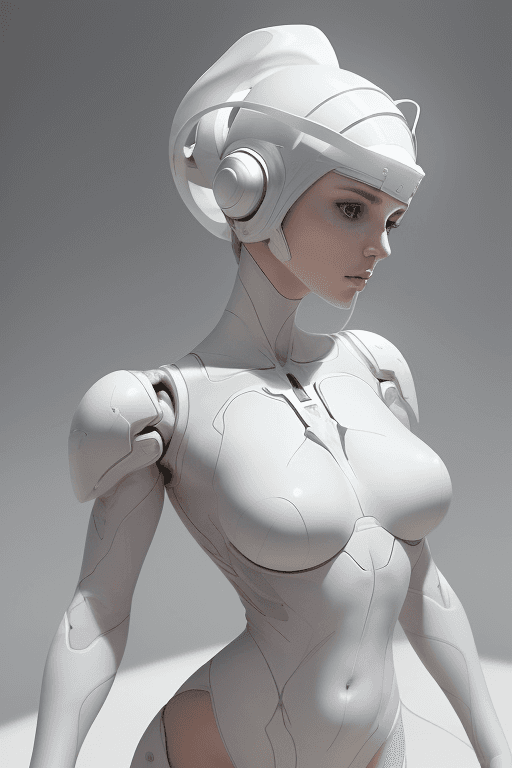 AI generated: a woman with a white body and a white headpiece on her head and a white bodysuit on her chest,Artger...