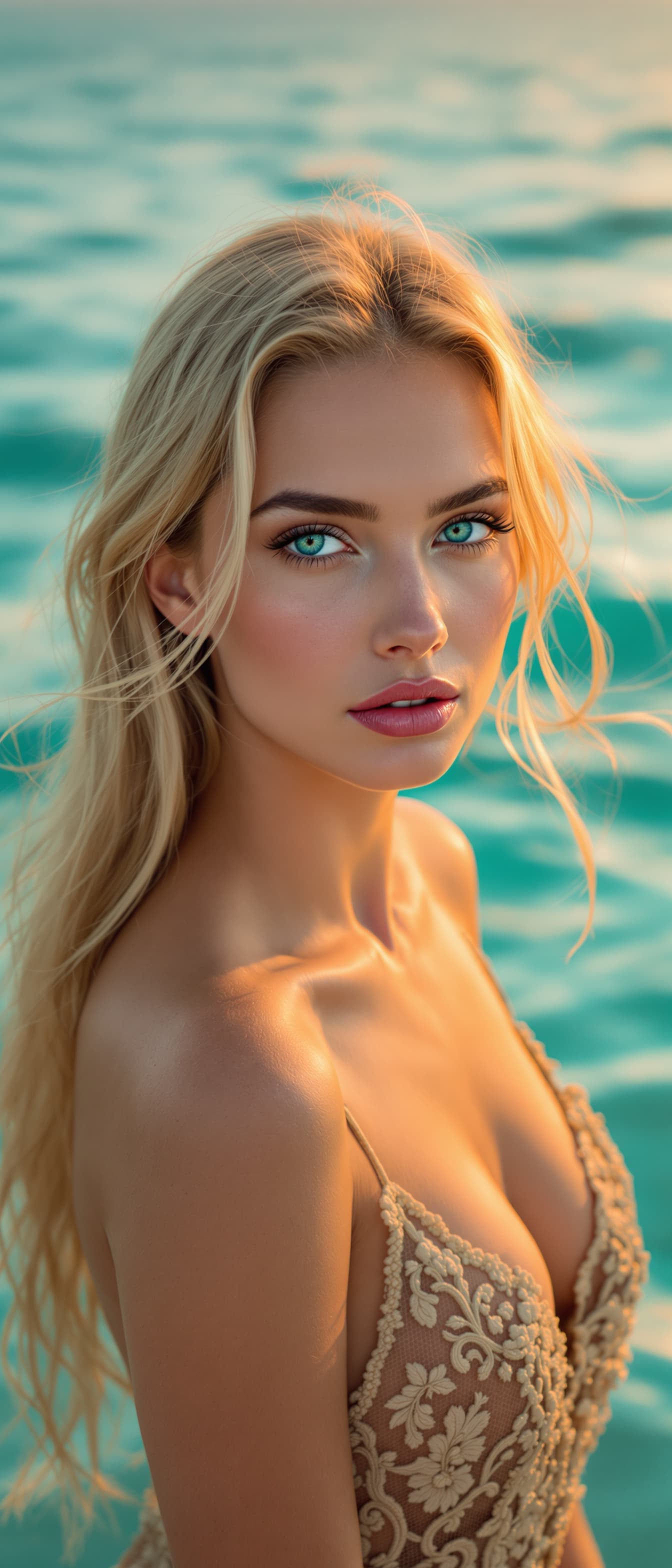 AI generated: "A high-resolution, full-height vertical portrait. Captured with a 120mm lens, features a fair-skin ...